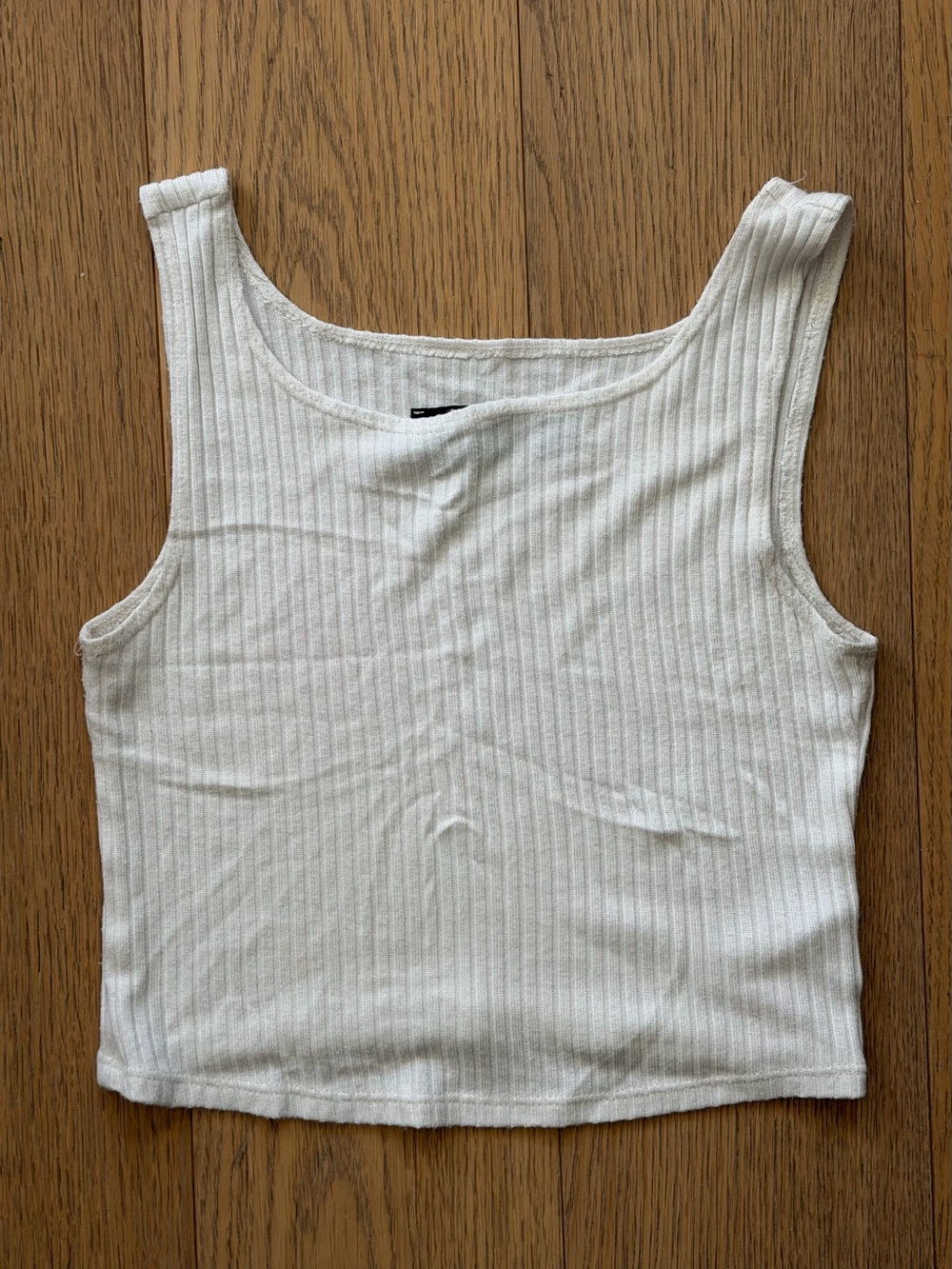 Reformation Cream Ribbed Square-Neck Tank Small - Picture 3 of 3